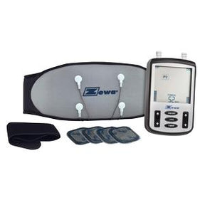 Home medical device kit with electronic therapy unit, electrode pads, and adjustable belt