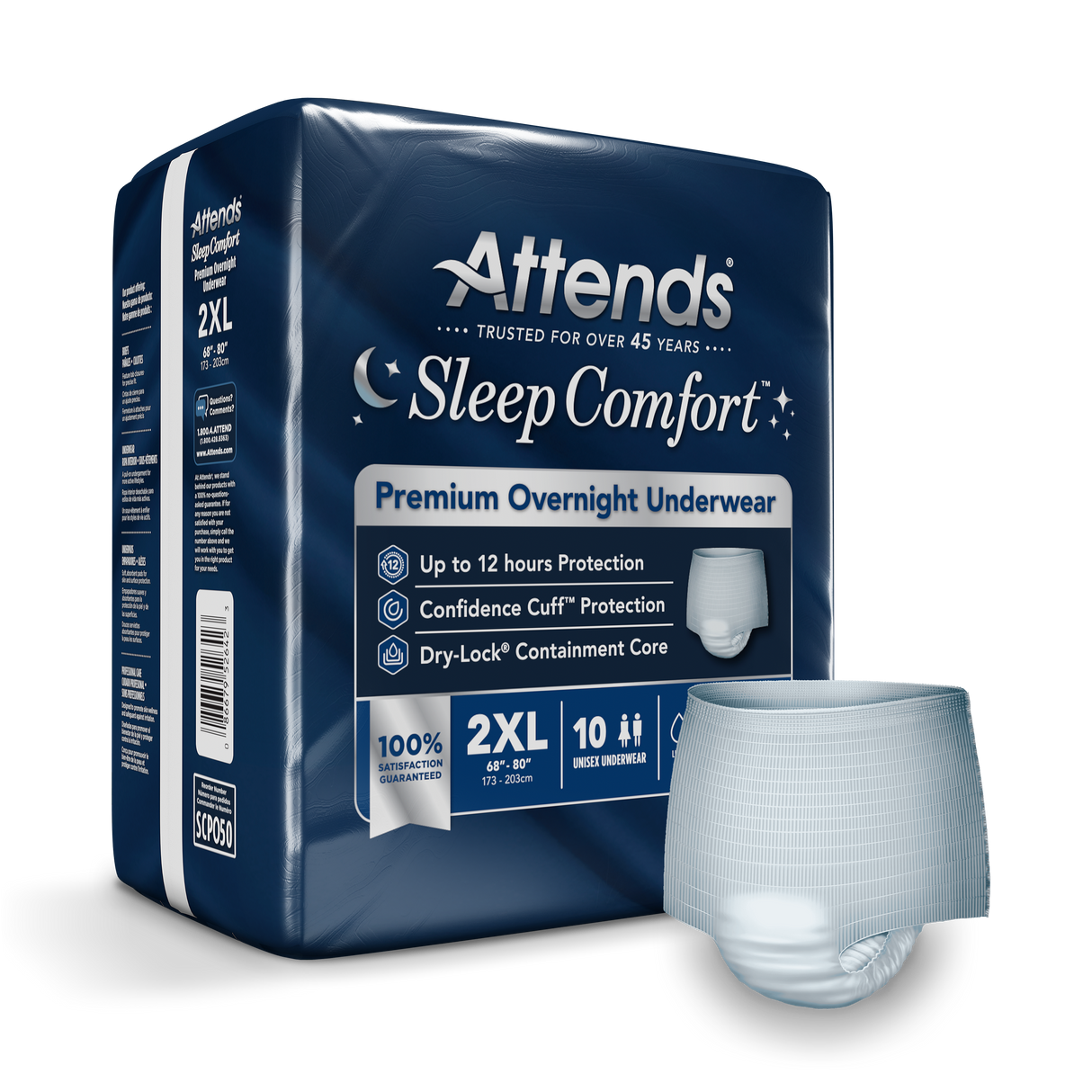 Attends Sleep Comfort™ Premium Overnight Underwear, 2X-Large
