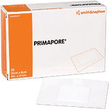 Primapore sterile adhesive wound dressing box and bandage, 10cm x 8cm, for medical use