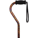 Colorful adjustable walking cane with ergonomic foam handle and wrist strap