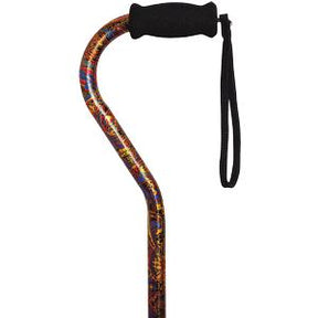 Colorful adjustable walking cane with ergonomic foam handle and wrist strap