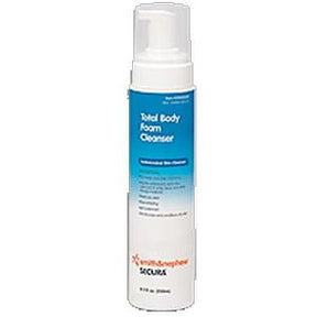 Total Body Foam Cleanser bottle with pump, medical skin cleanser for home care