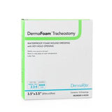 DermaFoam tracheostomy waterproof foam wound dressing box, 3.5 x 3.5 inches, sterile
