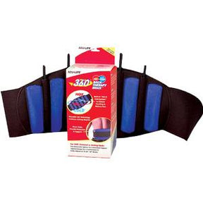 Adjustable back wrap with reusable hot cold therapy gel packs and retail packaging
