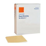 Box of non-adhesive foam dressing with one foam pad for wound care and medical supplies