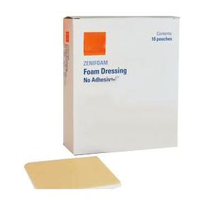 Box of non-adhesive foam dressing with one foam pad for wound care and medical supplies