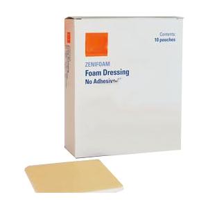 Box of non-adhesive foam dressing with one foam pad for wound care and medical supplies