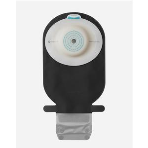 Black ostomy bag with adhesive barrier and filter for medical use