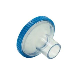 Blue and transparent medical filter for respiratory therapy or ventilation equipment