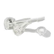 Clear medical IV connectors for home healthcare supply on white background