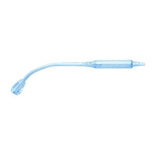 Sterile blue medical suction catheter with angled tip for home healthcare use