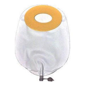 Ostomy drainable pouch with adhesive barrier for medical supply home delivery