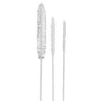 Three medical tube cleaning brushes in different sizes on a white background