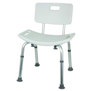 Adjustable shower chair with backrest and non-slip rubber feet for bathroom safety