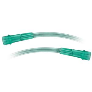 Oxygen nasal cannula tubing with green connectors, medical oxygen supply accessory