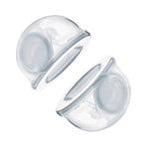 Pair of transparent silicone breast pump shields for medical supply use