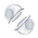 Pair of transparent silicone breast pump shields for medical supply use