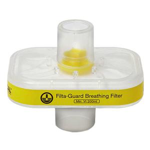 Medical Filta-Guard breathing filter with yellow label for respiratory equipment