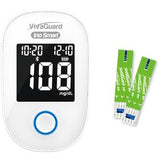 Blood glucose meter with digital display and test strips for diabetes monitoring