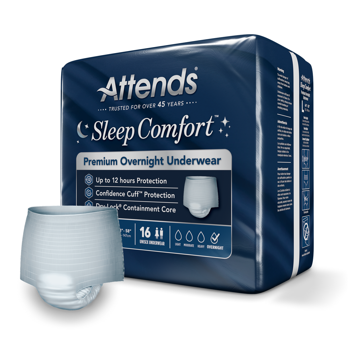 Attends Sleep Comfort™ Premium Overnight Underwear, Large