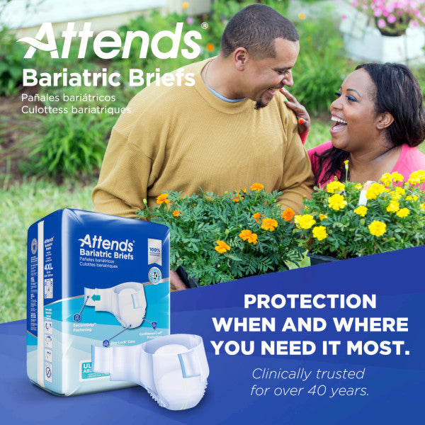 Attends Bariatric Brief, Ultimate Absorbency, 4XL, Up to 106"