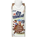 Kid Essentials chocolate shake pediatric nutritional drink carton with splash graphics