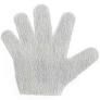 white textured exfoliating glove for skincare or bathing
