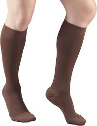 Truform Men's Dress Knee High Support Sock, 30-40 Mmhg, Closed Toe, Brown, X-large