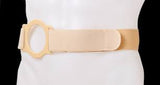 Special 7" Left, Beige, Cool Comfort, Nu-form Belt, Prolapse Flap, 2x-large, Custom: 3-3/4" Cloth Bias Center Opening