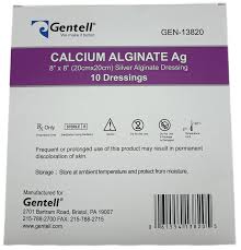 Gentell Calcium Alginate Ag Dressing, 8" X 8"