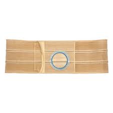 8" Left, Beige, Regular Elastic, Flat Panel Belt, Large, 3-1/8" Opening Placed 1" From Bottom