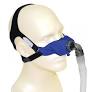 Nasal CPAP mask with adjustable headgear on mannequin for sleep apnea therapy