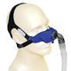 Nasal CPAP mask with adjustable headgear on mannequin for sleep apnea therapy