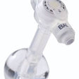 Close-up of a medical balloon catheter valve for home medical supply use
