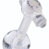 Close-up of a medical balloon catheter valve for home medical supply use