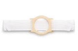 Special 6" White, Cool Comfort, Nu-form Belt, Extra Large, Custom: 2-5/8" Blue Bias Ring