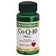 CoQ10 100mg dietary supplement bottle for cardiovascular health on white background