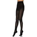 Black compression stockings for legs, full length, medical support hosiery