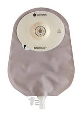 Ostomy pouch with beige circular barrier, drainable medical supply for stoma care