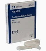 Box of zinc calcium alginate wound dressing with medical dressing pad displayed in front