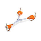 Medical Y-connector tubing with orange caps and clamps for home health care