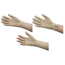 Deroyal Edema Glove, 3/4" Finger Over Wrist, Right, Champagne, Large