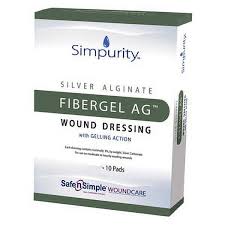 Simpurity Fibergel Ag Wound Dressing, 2" X 2"