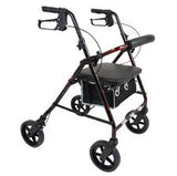 Probasics Aluminum Rollator, 8" Wheels, Burgundy, 300 Lb Weight Capacity