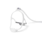 Nasal CPAP mask with headgear and flexible tube for sleep apnea therapy