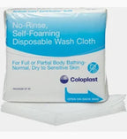 Coloplast no-rinse self-foaming disposable wash cloths for sensitive skin