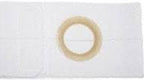 White ostomy pouch with circular adhesive barrier for medical use