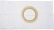 White ostomy pouch with circular adhesive barrier for medical use