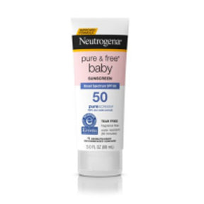 Neutrogena Pure & Free Baby sunscreen SPF 50 tube, sensitive skin sun protection