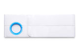 Special 6" Left, White, Regular Elastic, Flat Panel Belt, Extra Large, Custom: 2-3/8" Belt Ring Placed 1" From Top With 2" Double Auxiliary